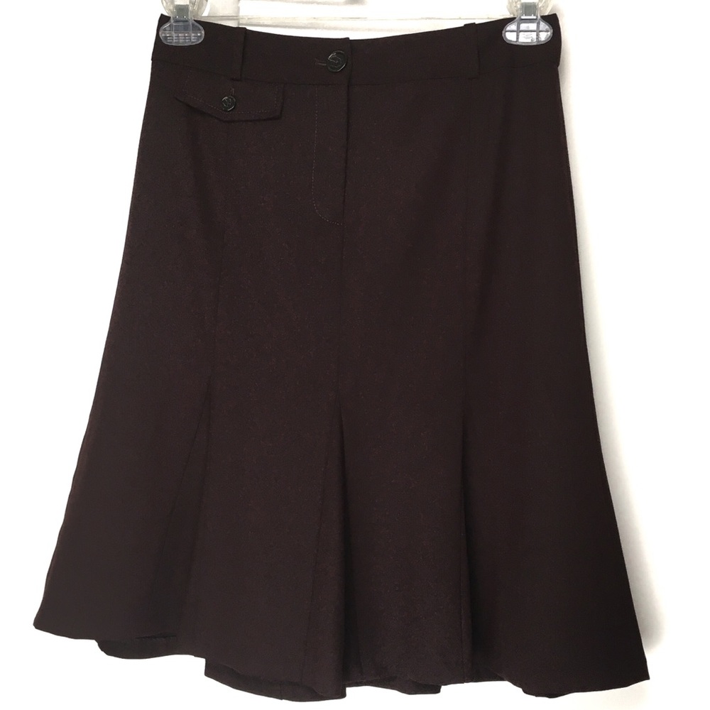 Ann Taylor Brown Flared Skirt Women’s Size 2
